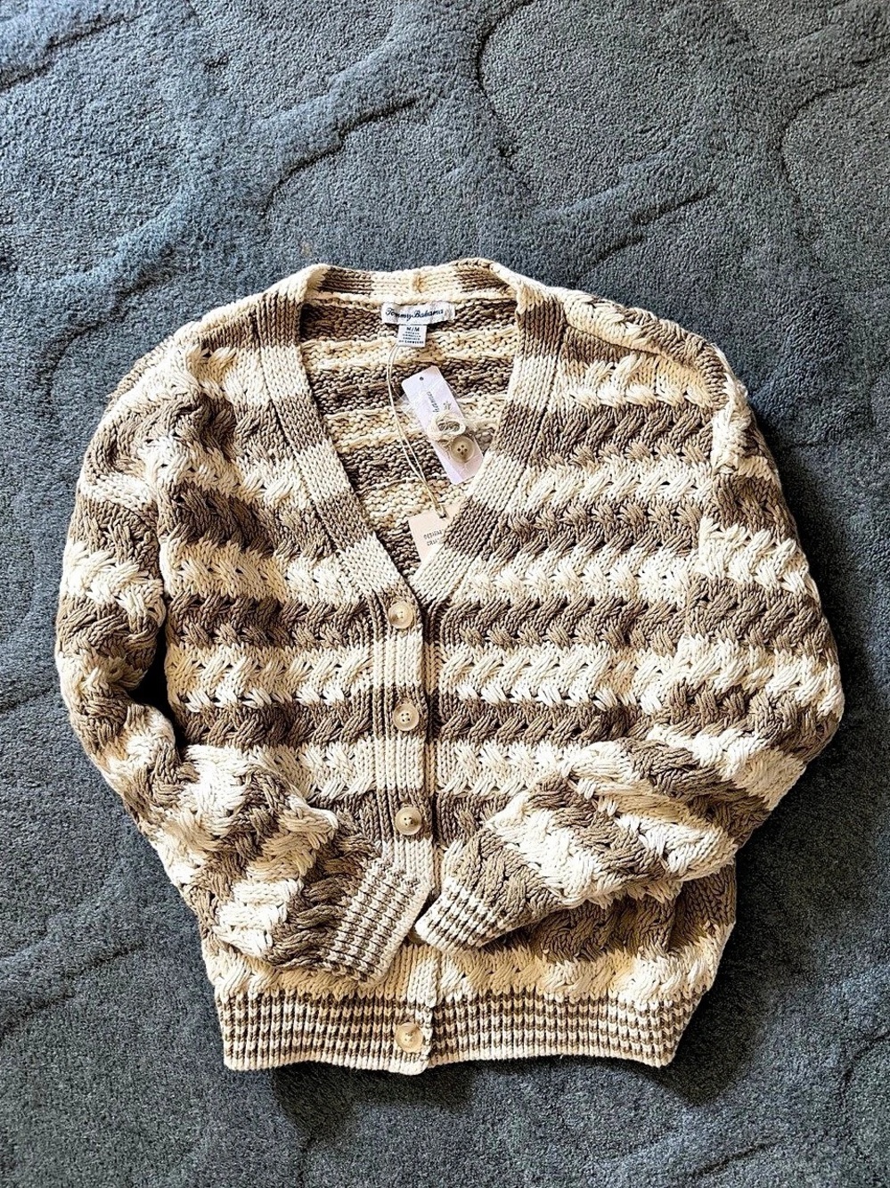 Tommy Bahama Striped Button Front Cardigan